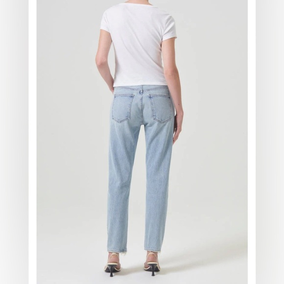 NWT AGOLDE Women’s Austin Mid Rise Slim in Lost 28” Inseam 100%‎ Cotton Size 32 - Picture 13 of 13